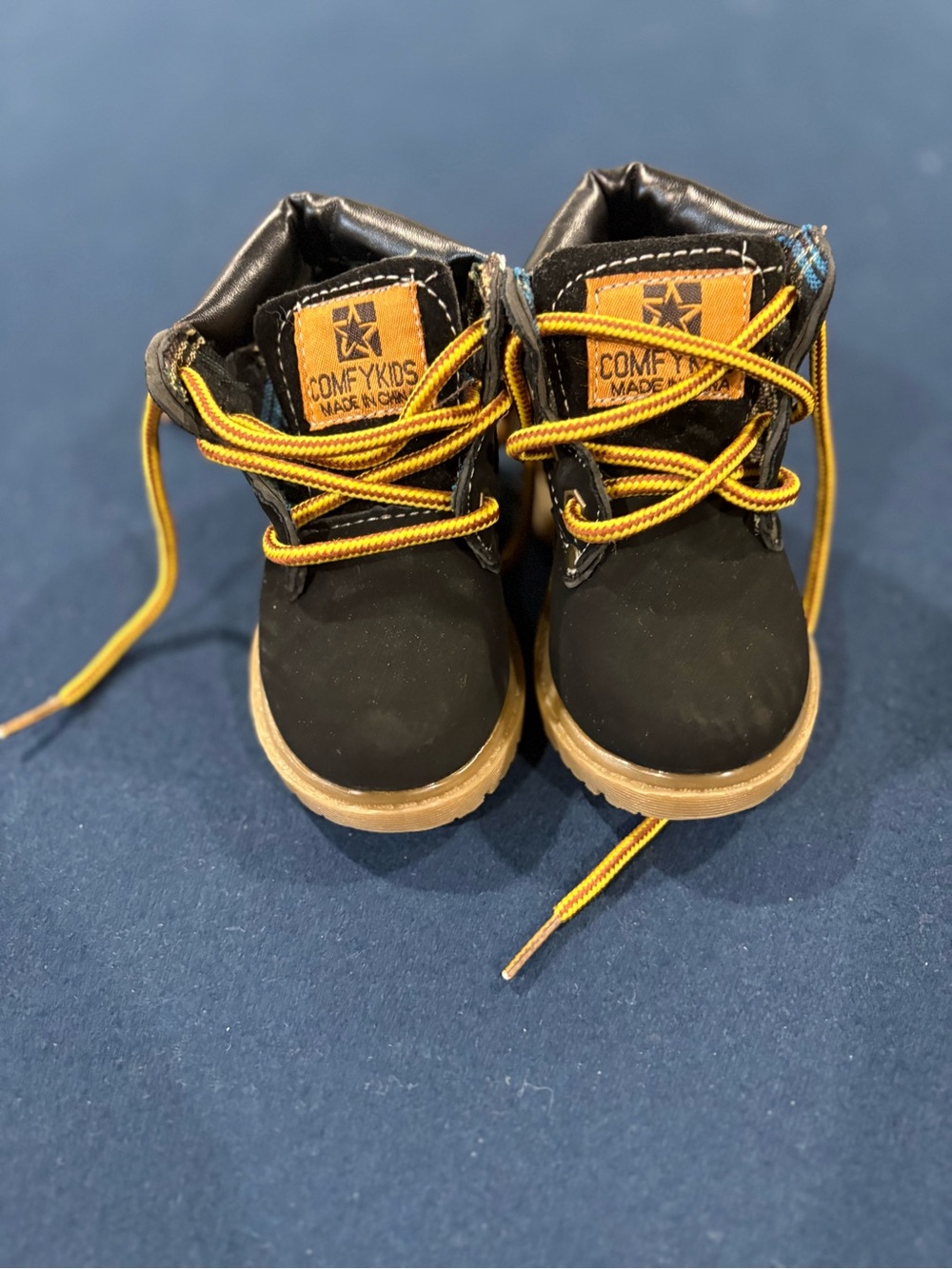 Black and Tan Lace-Up Toddler Boots
